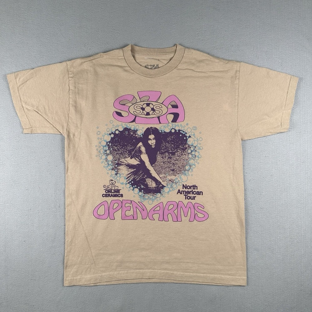 SZA North American Tour Shirt XL Brown Open Arms SOS Online Ceramics